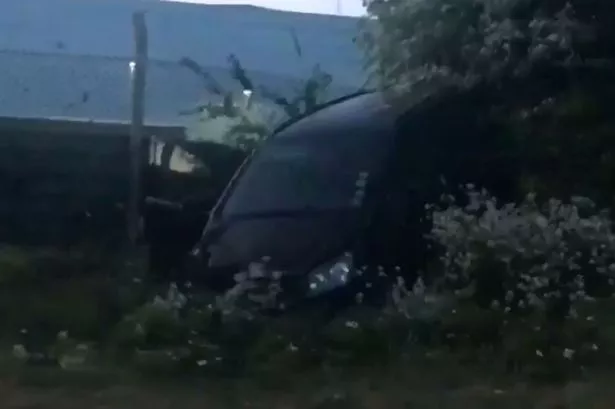 Footage shows car in bush next to A40 after Northolt collision